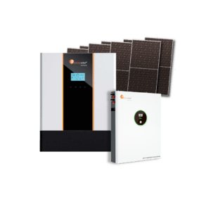5kW Solar System Package 2 with 1 10kWh lithium battery, a 5kW inverter and 6x 550W panels